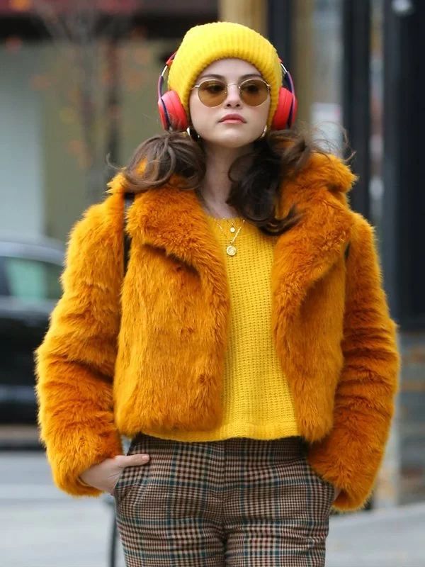 Only Murders In The Building Mabel Mora Orange Fur Jacket Winter Whirl