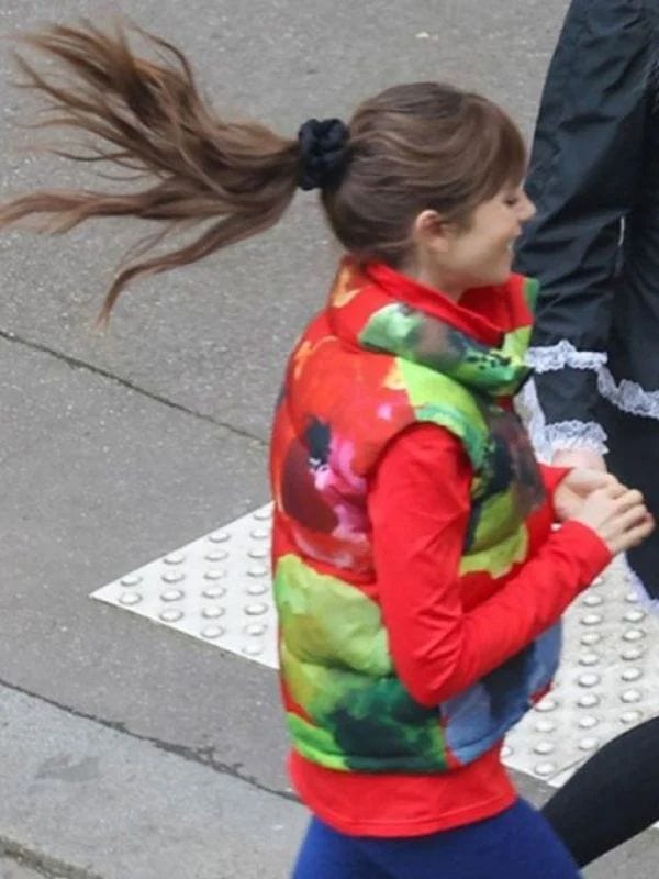 Emily In Paris S04 Emily Cooper Red Puffer Vest