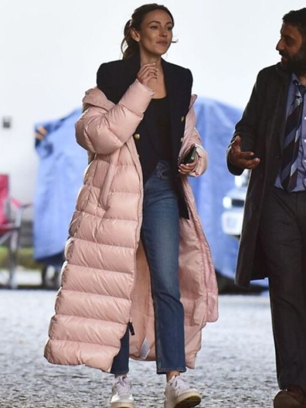 Fool Me Once S01 Maya Stern Pink Puffer Coat