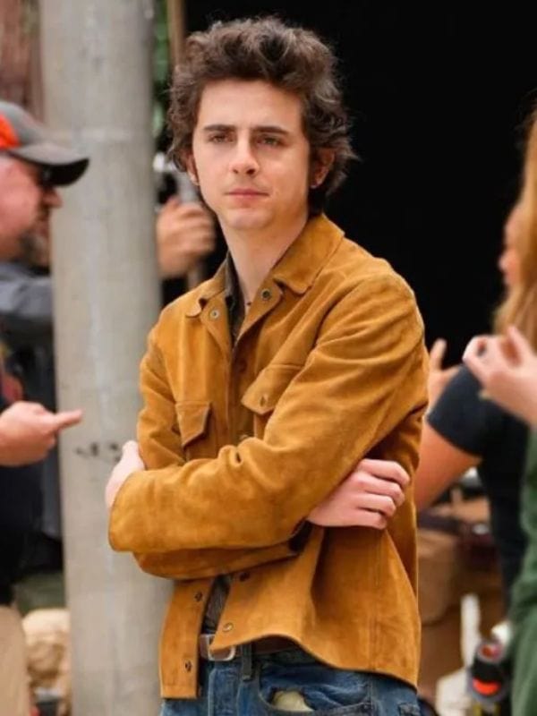 A Complete Unknown Timothée Chalamet Brown Suede Jacket Bob Dylan A Complete Unknown Timothée Chalamet Brown Suede Jacket