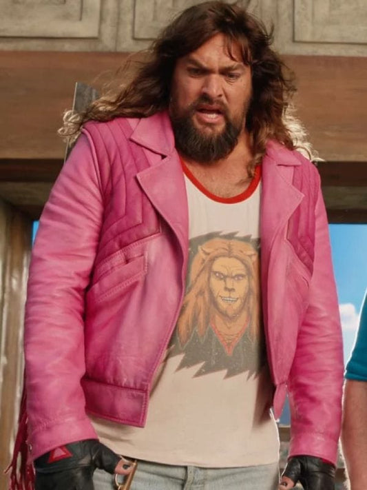 A Minecraft Movie 2025 Jason Momoa Fringed Leather Jacket