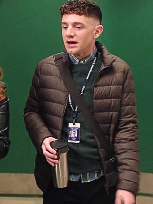 Abbott Elementary S04 Chris Perfetti Puffer Jacket Brown