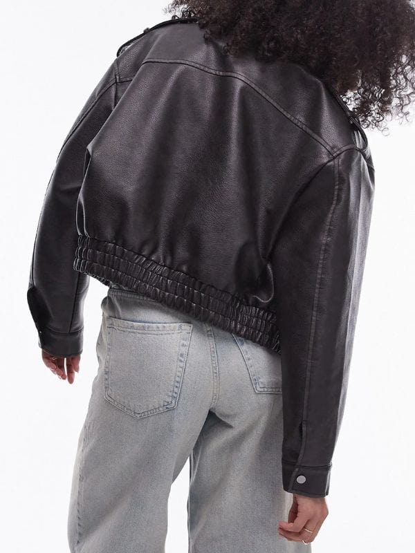Abbott Elementary S04 Erika Leather Bomber Jacket Black