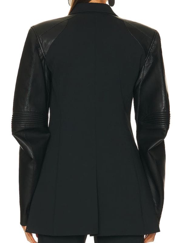 Alanna Gold Selling Sunset S08 Leather Sleeves Blazer Alanna Gold Selling Sunset S08 Leather Sleeves Blazer