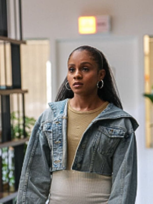 All American Homecoming S03 Simone Hicks Denim Hooded Jacket