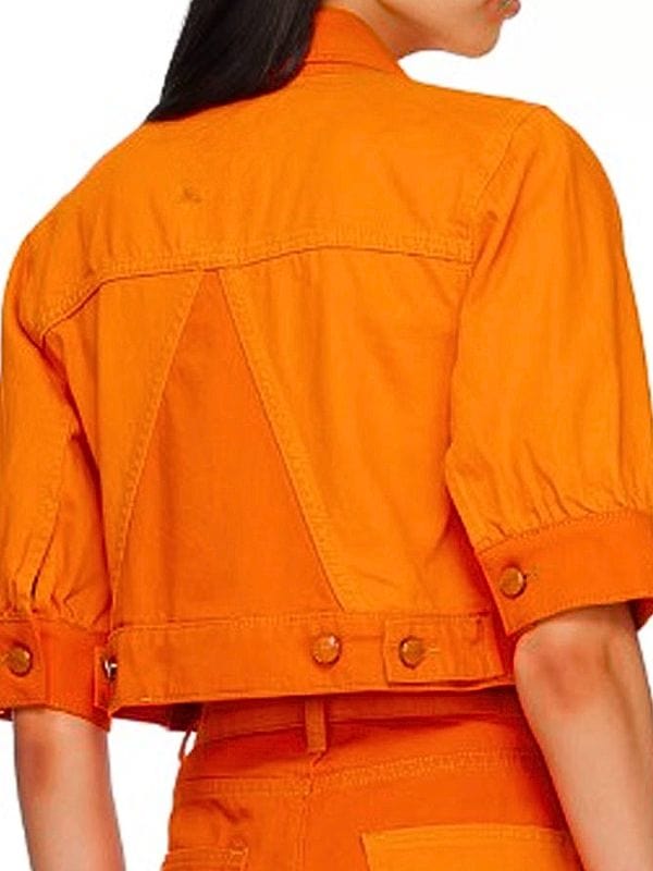 All American Homecoming S03 Simone Hicks Orange Denim Jacket