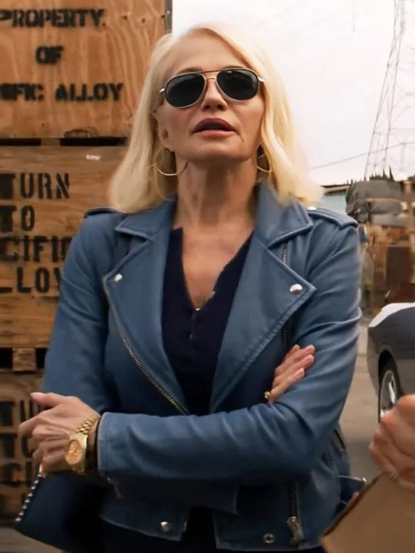 Animal Kingdom Ellen Barkin Blue Leather Jacket