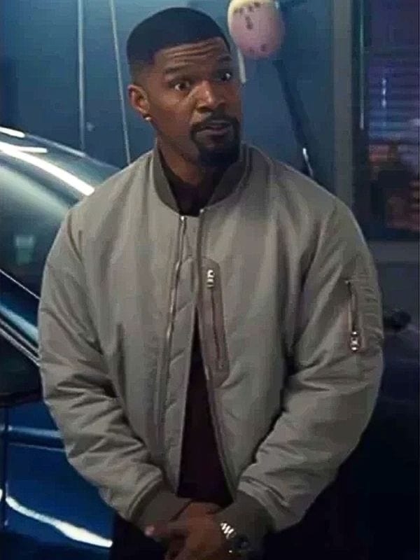 Back in Action Jamie Foxx Bomber Jacket Grey