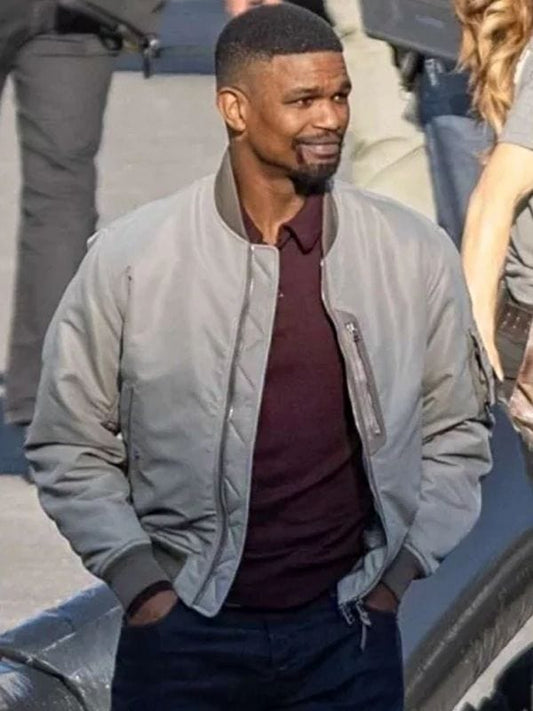 Back in Action Jamie Foxx Bomber Jacket Grey