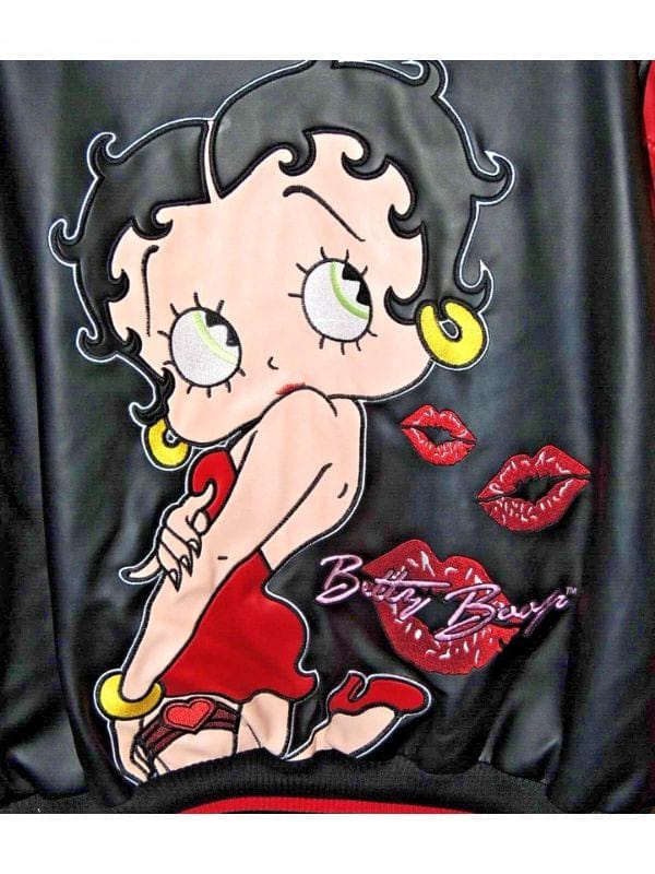 Betty Boop Varsity Bomber Leather Jacket