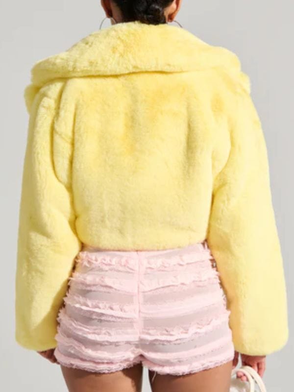 Beyond the Gates Chelsea Hamilton Yellow Fur Jacket