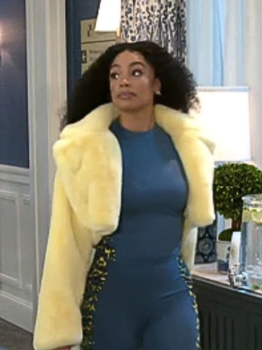 Beyond the Gates Chelsea Hamilton Yellow Fur Jacket