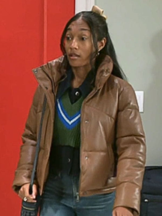 Beyond the Gates Najah Jackson Leather Puffer Jacket