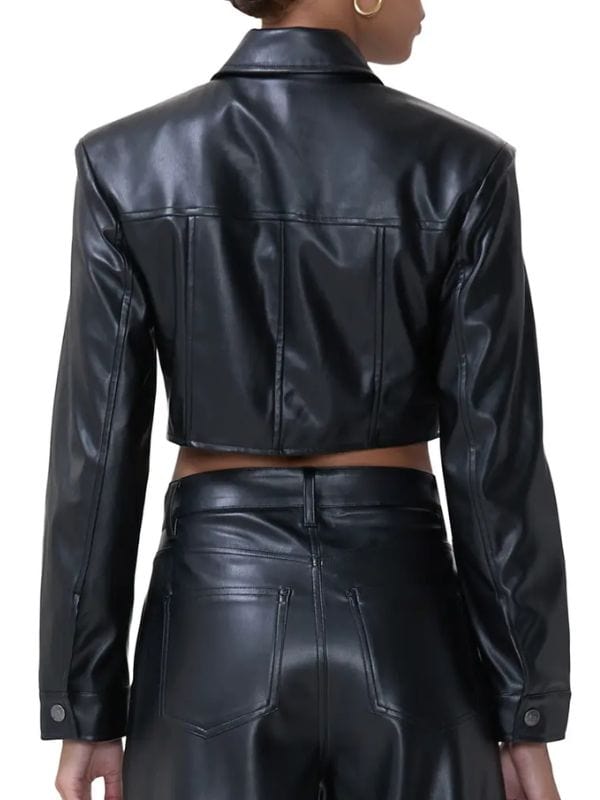 Beyond the Gates Trisha Mann-Grant Cropped Leather Jacket