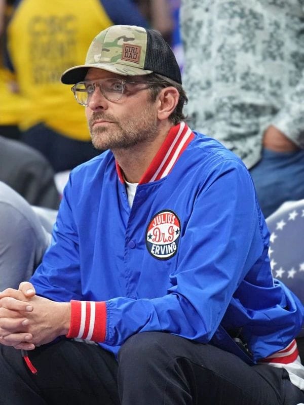 Bradley Cooper Julius Dr.J Erving Bomber Jacket Blue