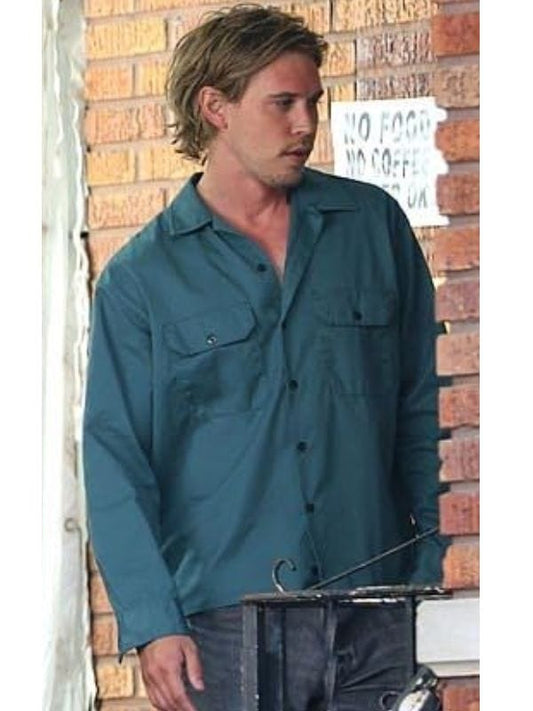 Caught Stealing 2025 Austin Butler Green Jacket