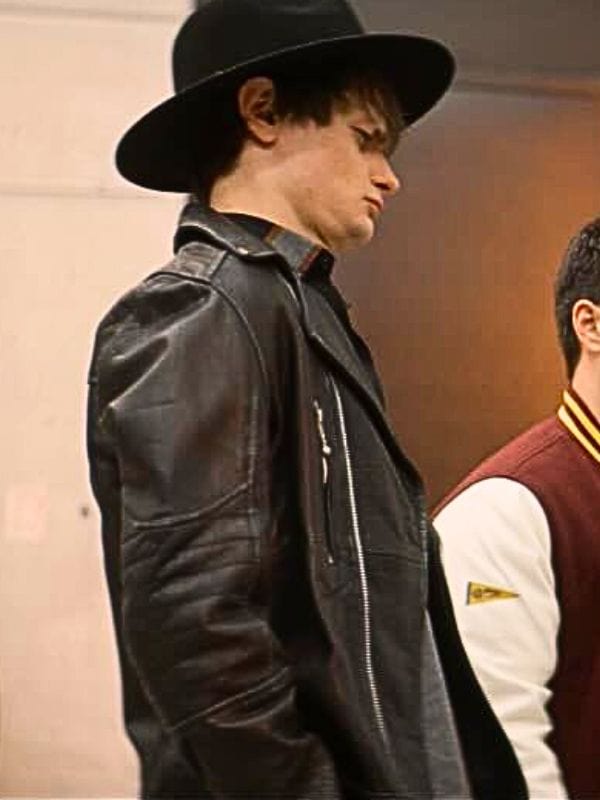 Charlie Tahan Things Like This 2025 Black Leather Jacket