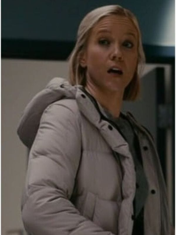 Jessy Schram Chicago Med Hannah Asher White Puffer Coat