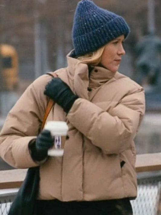 Chicago Med S10 Jessy Schram Beige Puffer Jacket