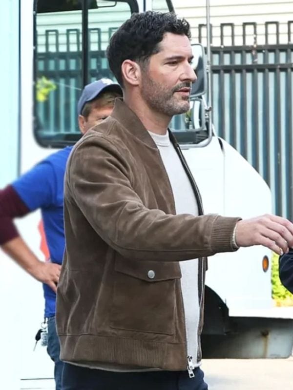 CIA Tom Ellis Suede Bomber Jacket Brown