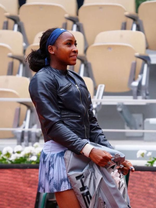 Coco Gauff Leather Jacket Black