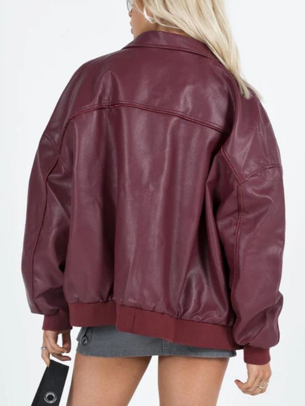 Aimee Lou Wood Daddy Issues S01 Gemma Leather Bomber Jacket