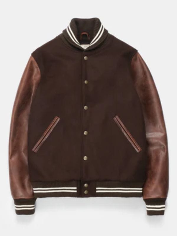 Darius Jordan Lee Dexter Resurrection S01 Varsity Jacket Brown