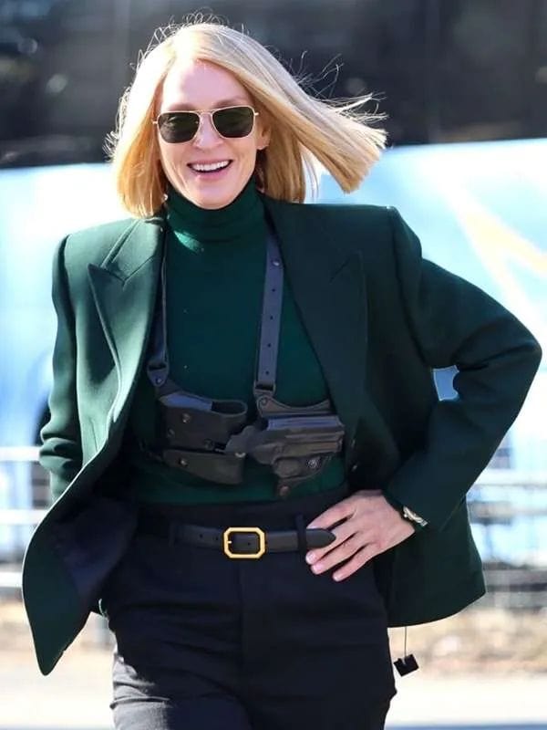 Dexter Resurrection 2025 Uma Thurman Green Blazer