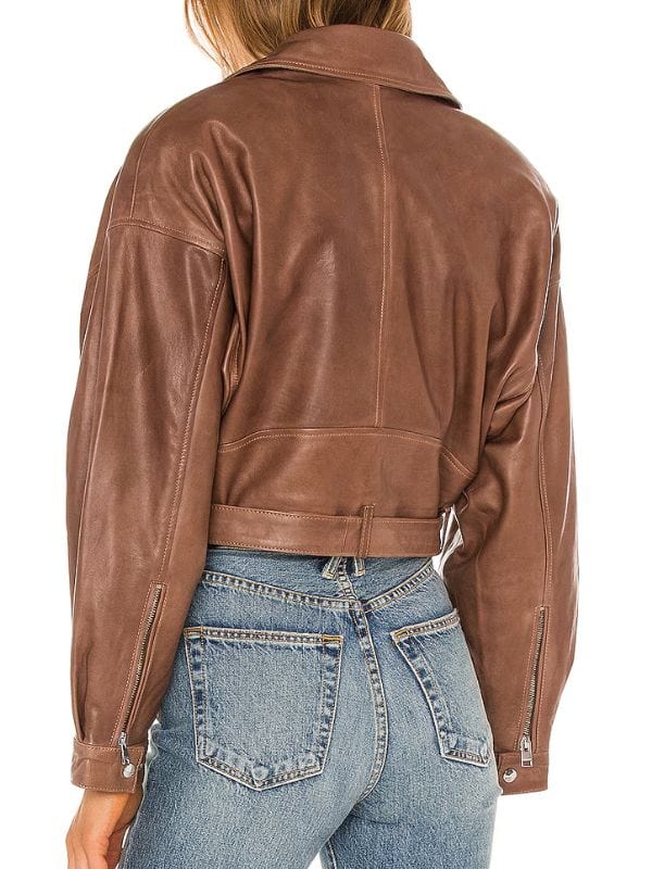 Down Home Fab S03 Chelsea DeBoer Brown Leather Jacket