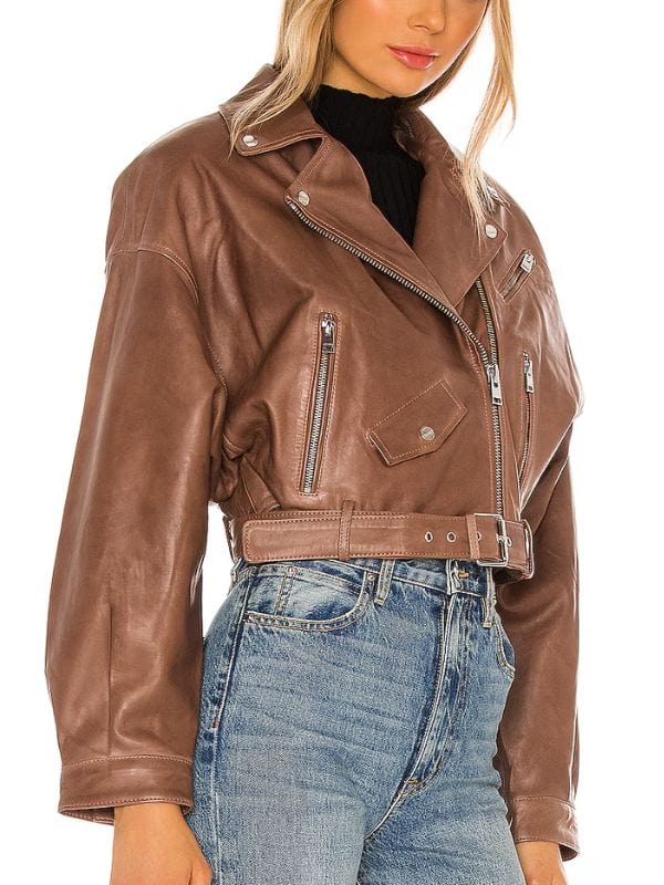 Down Home Fab S03 Chelsea DeBoer Brown Leather Jacket