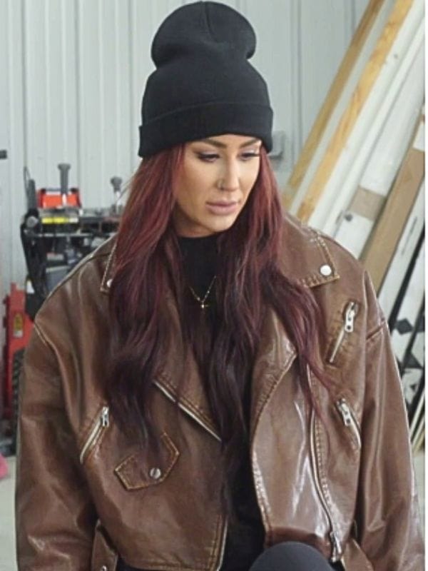 Down Home Fab S03 Chelsea DeBoer Brown Leather Jacket