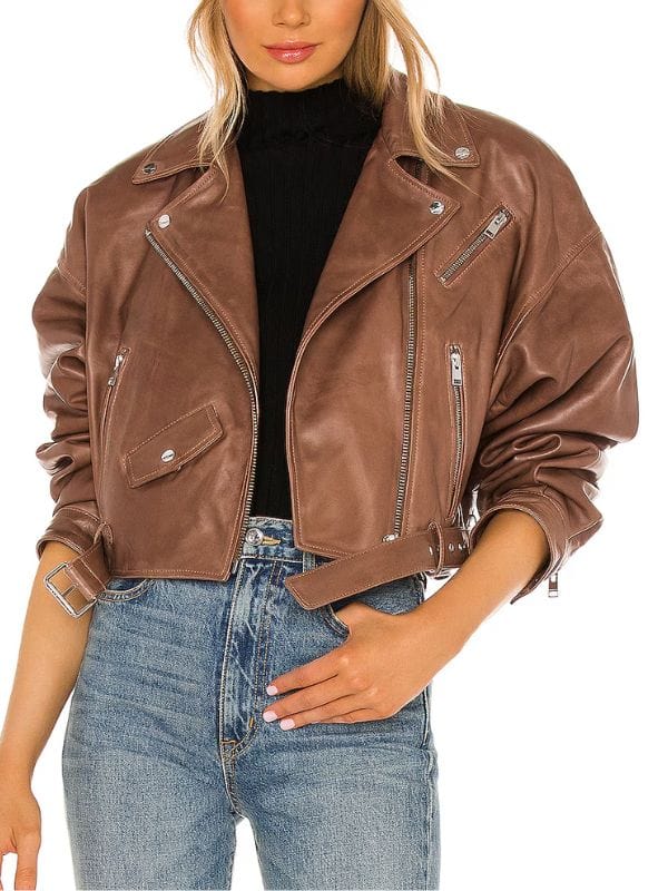 Down Home Fab S03 Chelsea DeBoer Brown Leather Jacket