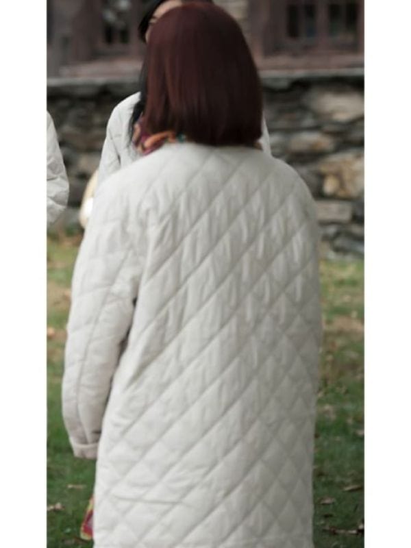 Elsbeth S02 Carrie Preston White Quilted Coat