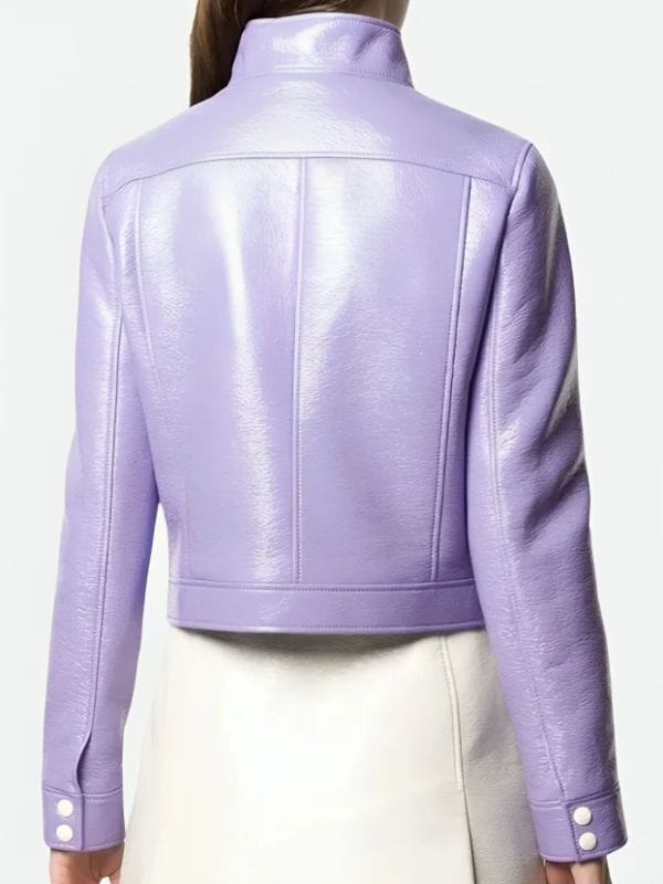 Emily In Paris S02 Emily Cooper Purple Leather Jacket