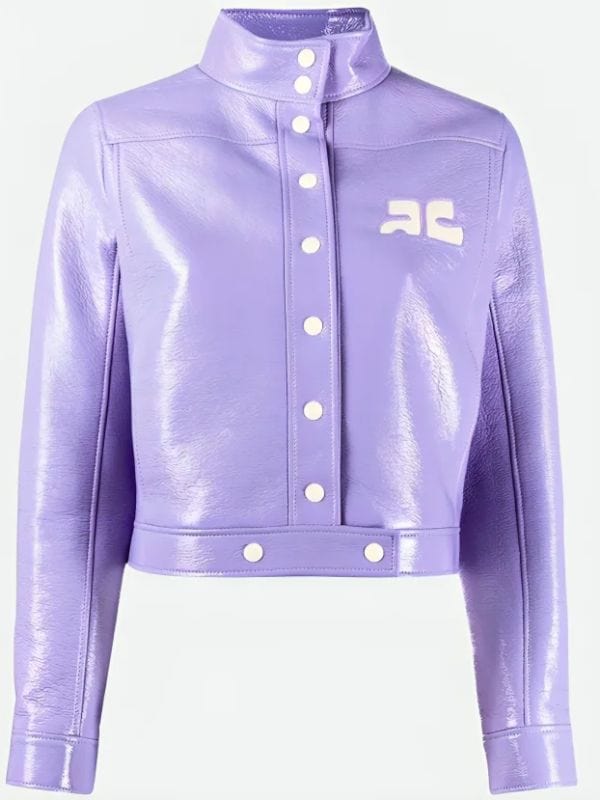 Emily In Paris S02 Emily Cooper Purple Leather Jacket