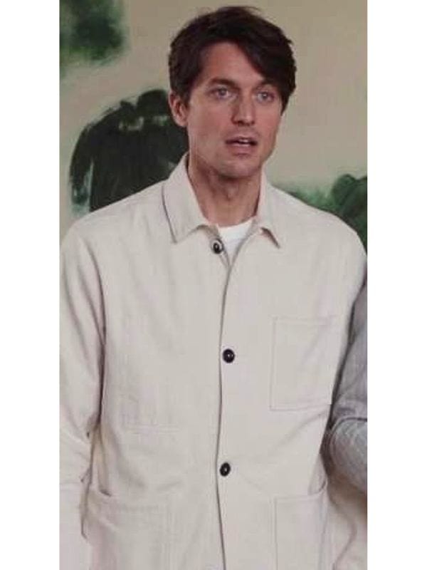 Gabriel Emily In Paris S03 Lucas Bravo White Jacket