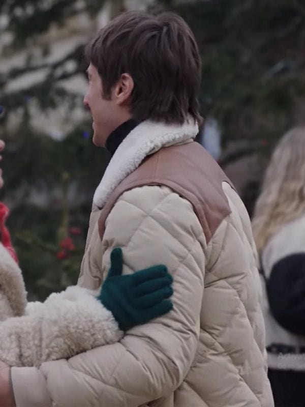 Emily In Paris S04 Lucas Bravo Shearling Quilted Jacket Emily In Paris S04 Lucas Bravo Shearling Quilted Jacket