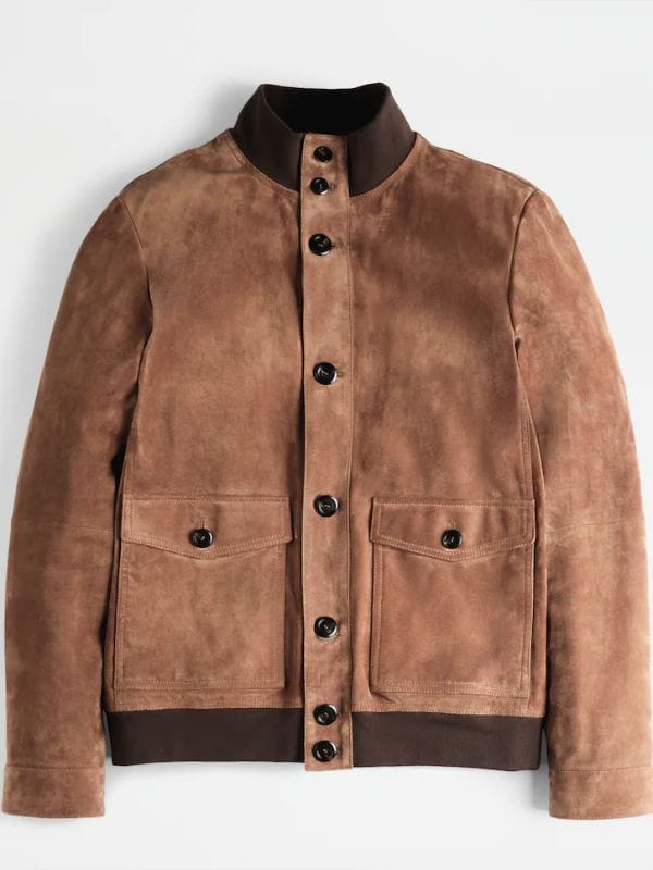 Emily In Paris S04 Marcello Muratori Brown Suede Jacket Emily In Paris S04 Marcello Muratori Brown Suede Jacket