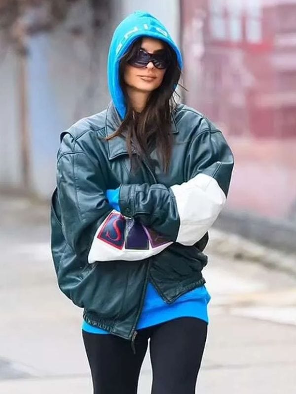 Emily Ratajkowski Keith Haring Leather Jacket