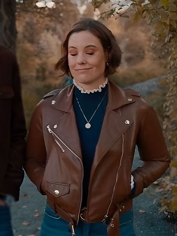 Falling Together 2024 Ashley Williams Brown Leather Jacket