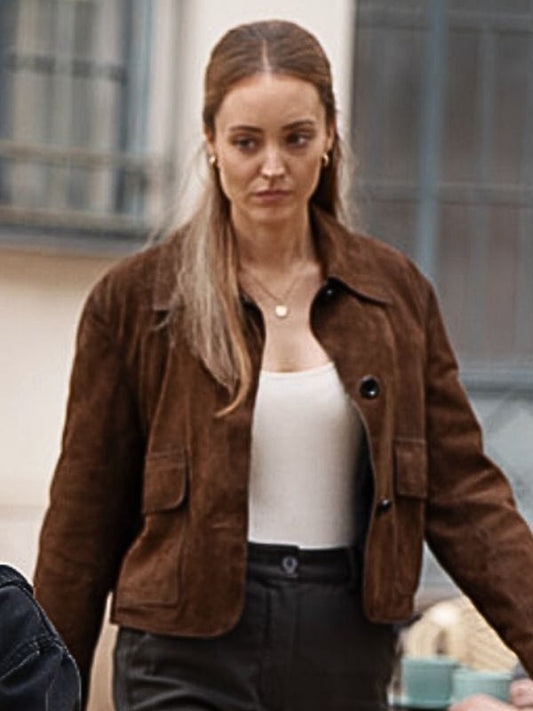 FBI International S04 Christina Wolfe Brown Suede Jacket