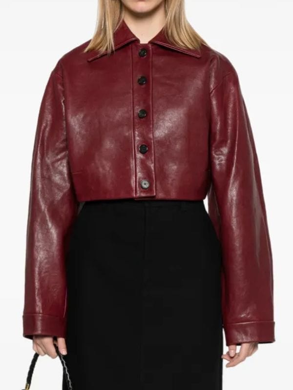 FBI Most Wanted S06 Nina Chase Maroon Leather Jacket