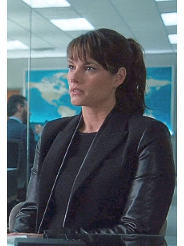 FBI S06 Maggie Bell Leather Sleeve Blazer Missy Peregrym FBI S06 Maggie Bell Leather Sleeve Blazer