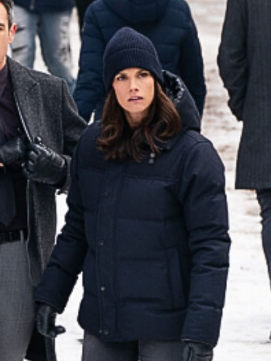 FBI S07 Missy Peregrym Blue Puffer Jacket