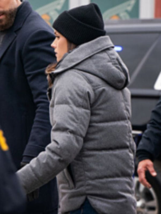 FBI S07 Missy Peregrym Grey Puffer Jacket