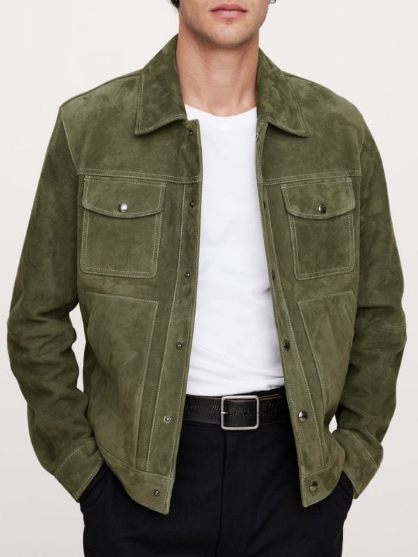 Found S02 Dhan Rana Green Suede Jacket