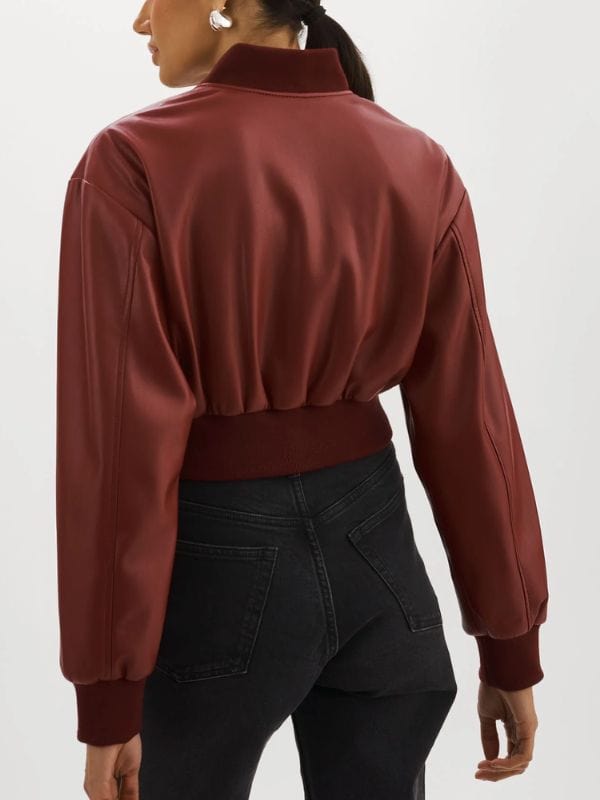 Found S02 Gabi Mosely Maroon Leather Jacket Found S02 Gabi Mosely Maroon Leather Jacket