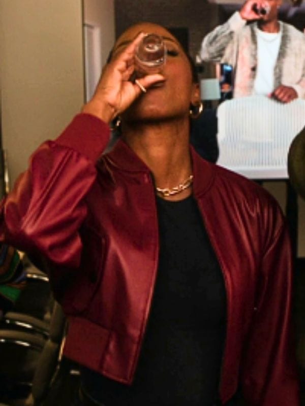 Found S02 Gabi Mosely Maroon Leather Jacket Found S02 Gabi Mosely Maroon Leather Jacket