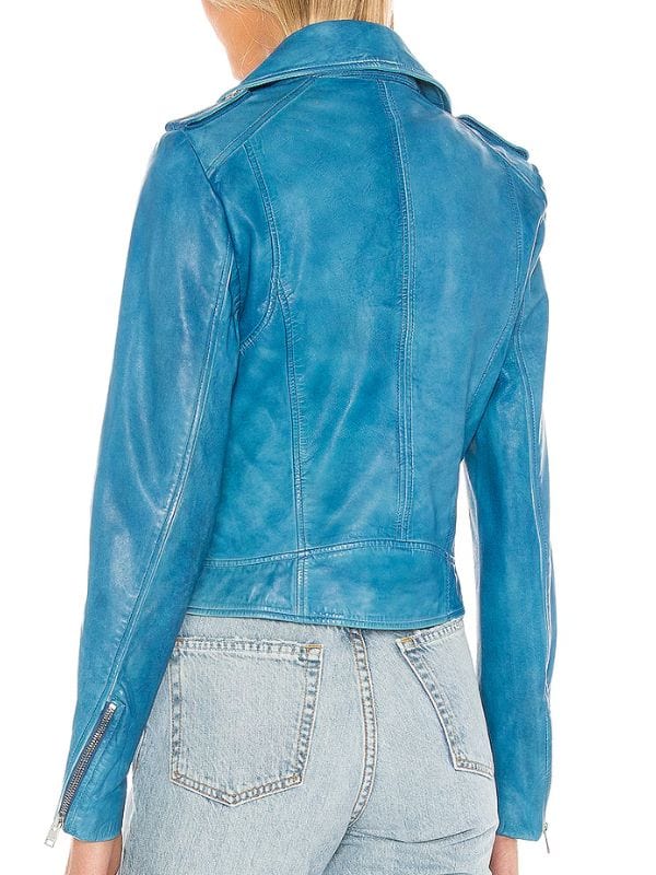 Found S02 Lacey Quinn Blue Leather Jacket