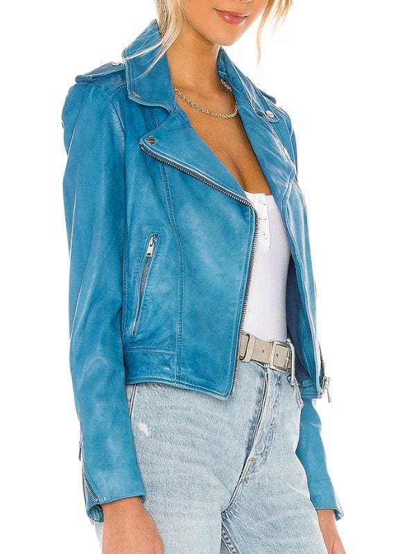 Found S02 Lacey Quinn Blue Leather Jacket